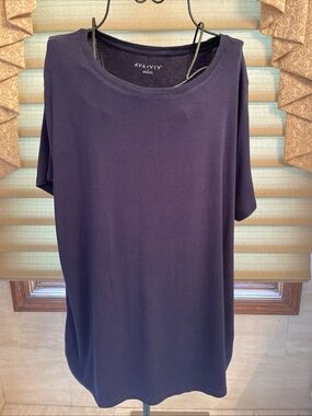 Ava & Viv Navy Blue Short Sleeve T-shirt Size 2X